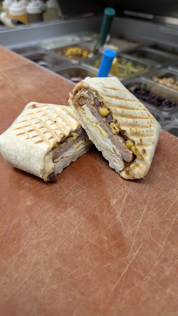 Croissant breakfast sandwich