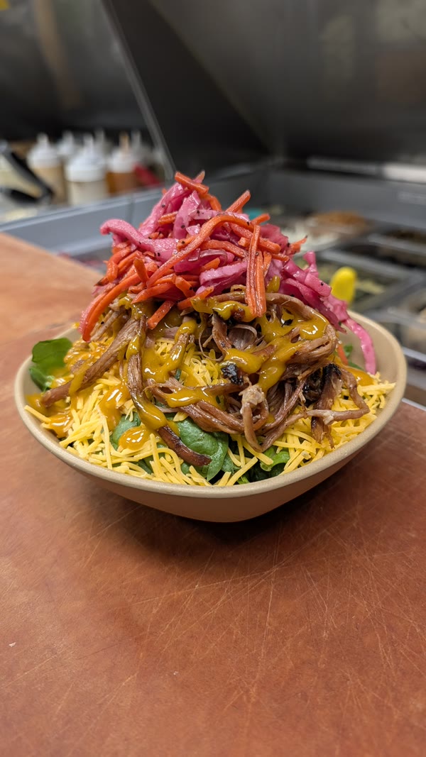 Loaded pulled pork bowl