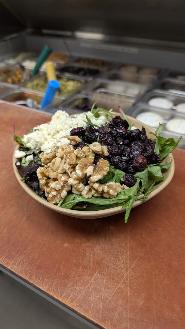 Walnut cranberry feta salad bowl